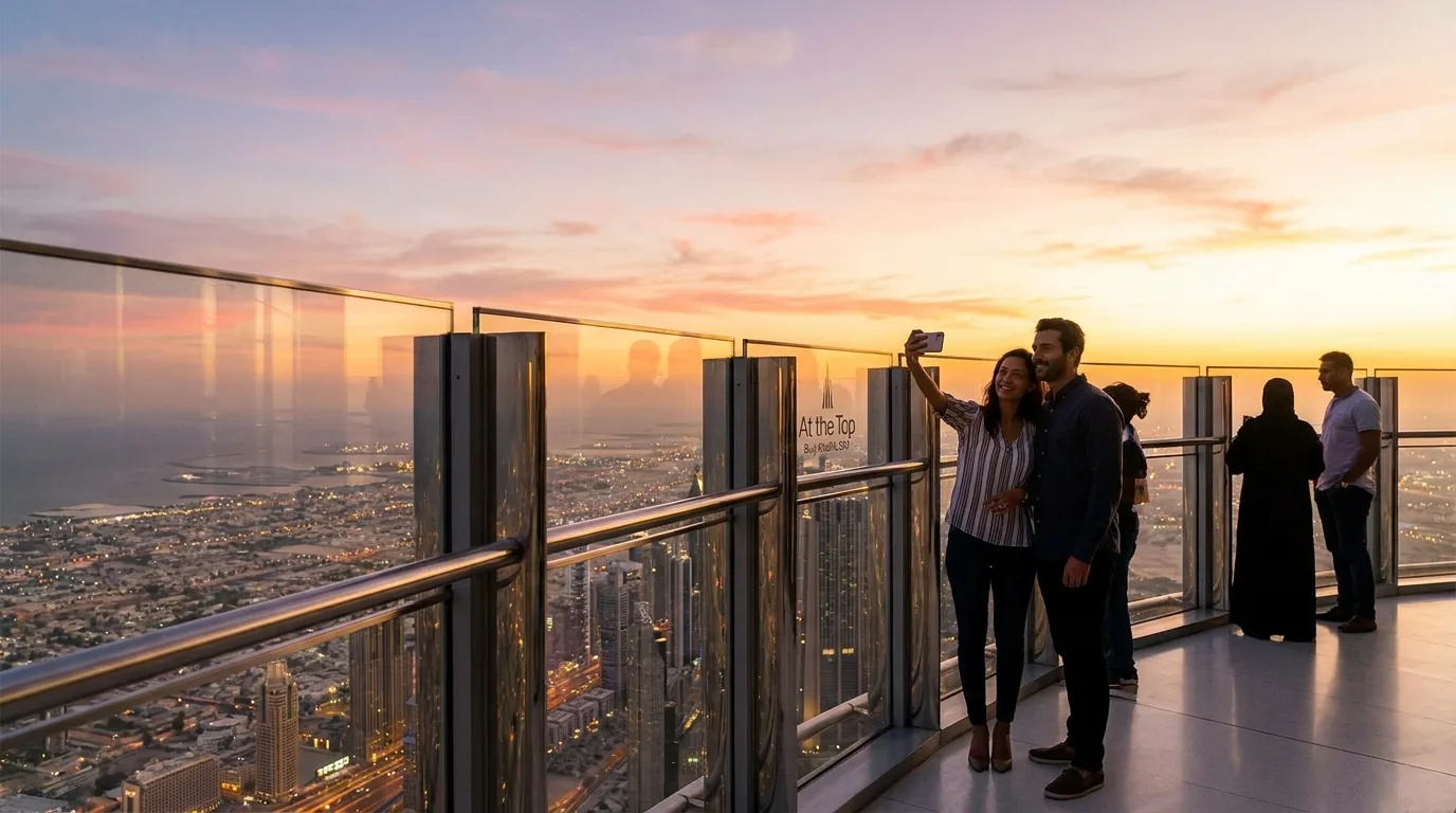 Burj Khalifa At The Top Sky line view of sarrounding